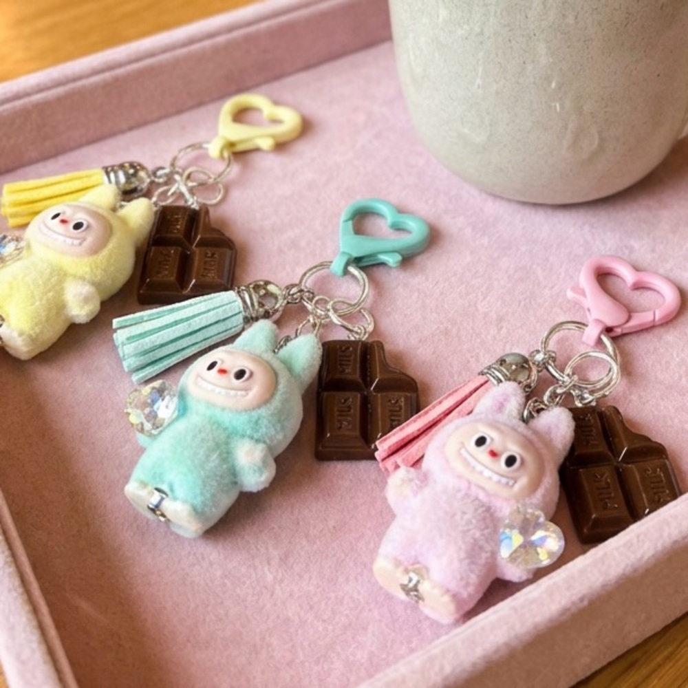Valentine’s Love Bunny bag charm, key chain, clip-on accessory for love, friends - Picture 5 of 13